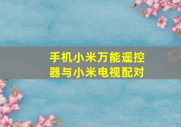 手机小米万能遥控器与小米电视配对