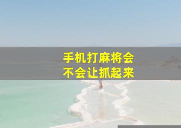 手机打麻将会不会让抓起来