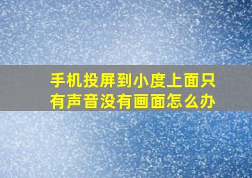 手机投屏到小度上面只有声音没有画面怎么办