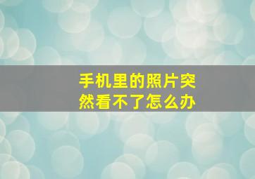 手机里的照片突然看不了怎么办