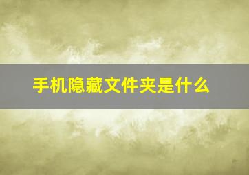 手机隐藏文件夹是什么