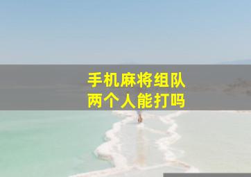 手机麻将组队两个人能打吗