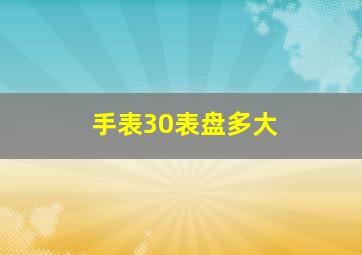 手表30表盘多大