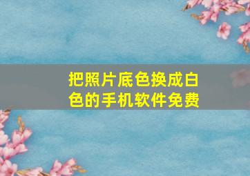 把照片底色换成白色的手机软件免费