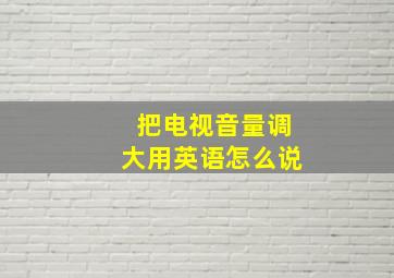 把电视音量调大用英语怎么说