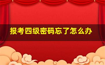 报考四级密码忘了怎么办