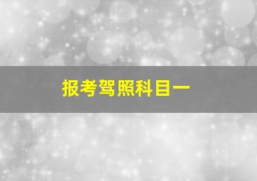 报考驾照科目一