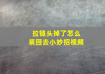 拉链头掉了怎么装回去小妙招视频