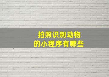 拍照识别动物的小程序有哪些