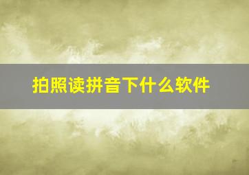 拍照读拼音下什么软件