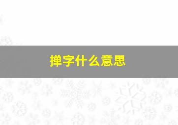 掸字什么意思