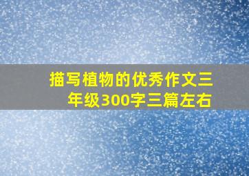 描写植物的优秀作文三年级300字三篇左右