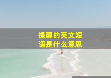 提醒的英文短语是什么意思