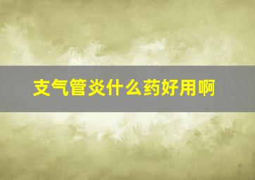 支气管炎什么药好用啊