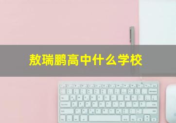 敖瑞鹏高中什么学校