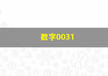 数字0031