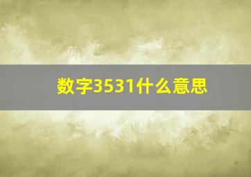 数字3531什么意思