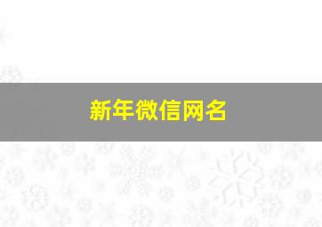 新年微信网名