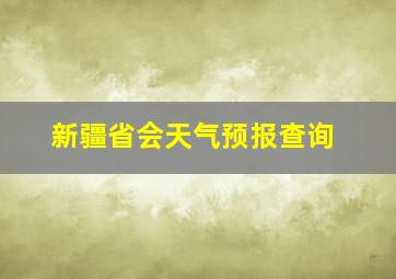 新疆省会天气预报查询