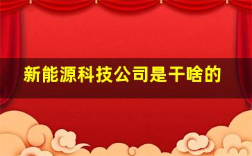 新能源科技公司是干啥的