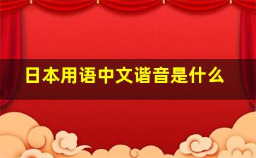 日本用语中文谐音是什么