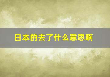 日本的去了什么意思啊