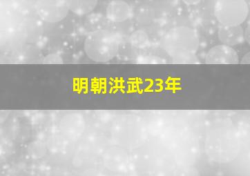 明朝洪武23年