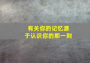 有关你的记忆源于认识你的那一刻