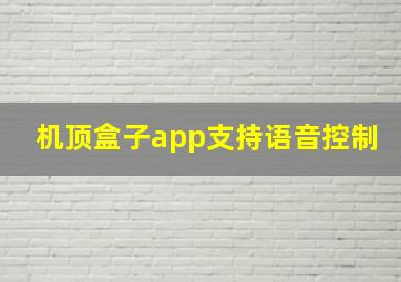 机顶盒子app支持语音控制