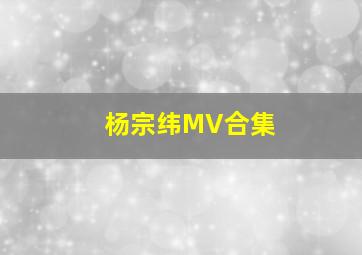 杨宗纬MV合集