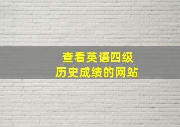 查看英语四级历史成绩的网站