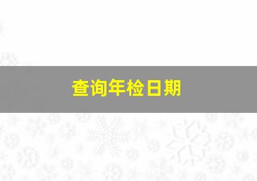 查询年检日期