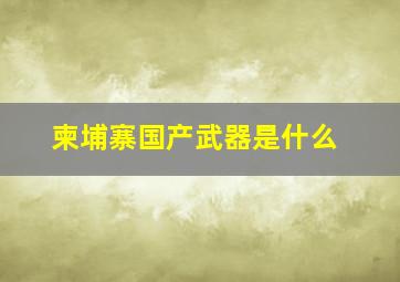 柬埔寨国产武器是什么