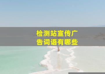 检测站宣传广告词语有哪些