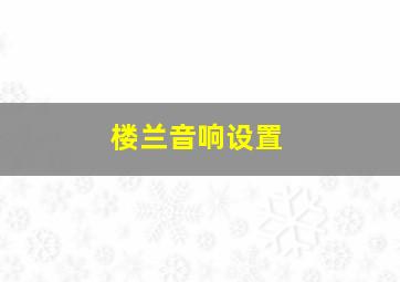 楼兰音响设置