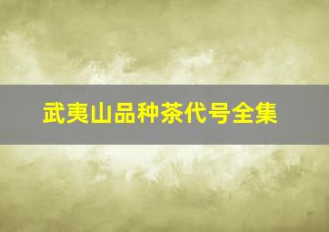 武夷山品种茶代号全集