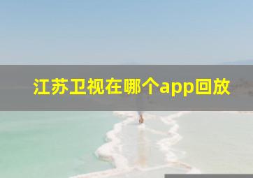 江苏卫视在哪个app回放