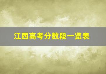 江西高考分数段一览表