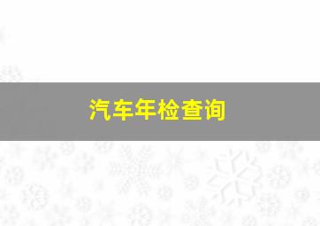 汽车年检查询