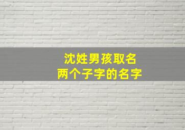 沈姓男孩取名两个子字的名字