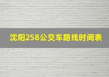 沈阳258公交车路线时间表