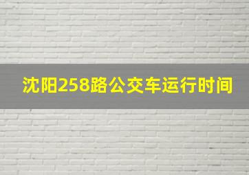 沈阳258路公交车运行时间