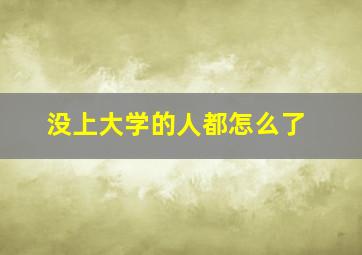 没上大学的人都怎么了