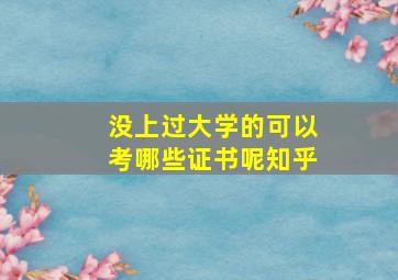 没上过大学的可以考哪些证书呢知乎