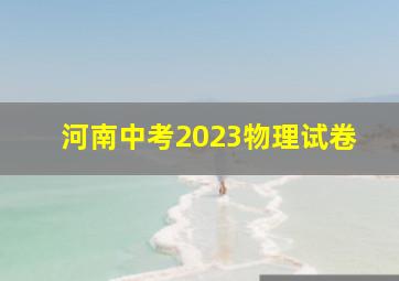 河南中考2023物理试卷