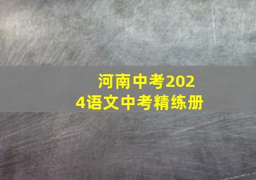 河南中考2024语文中考精练册