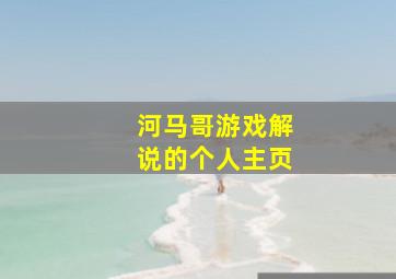 河马哥游戏解说的个人主页