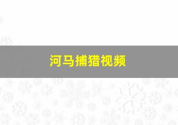 河马捕猎视频