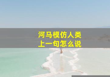 河马模仿人类上一句怎么说