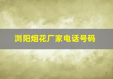 浏阳烟花厂家电话号码